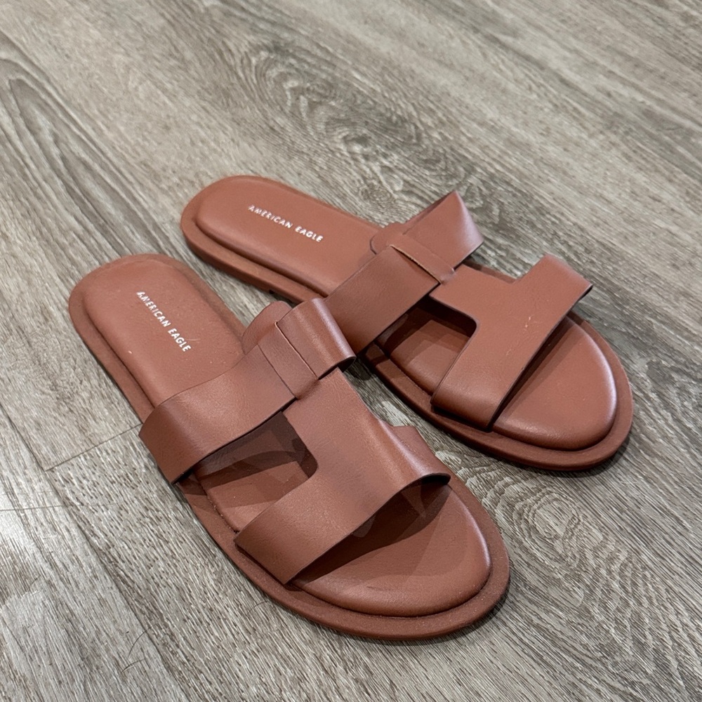 American Eagle Outfitters Women's Tan Slide Sandals